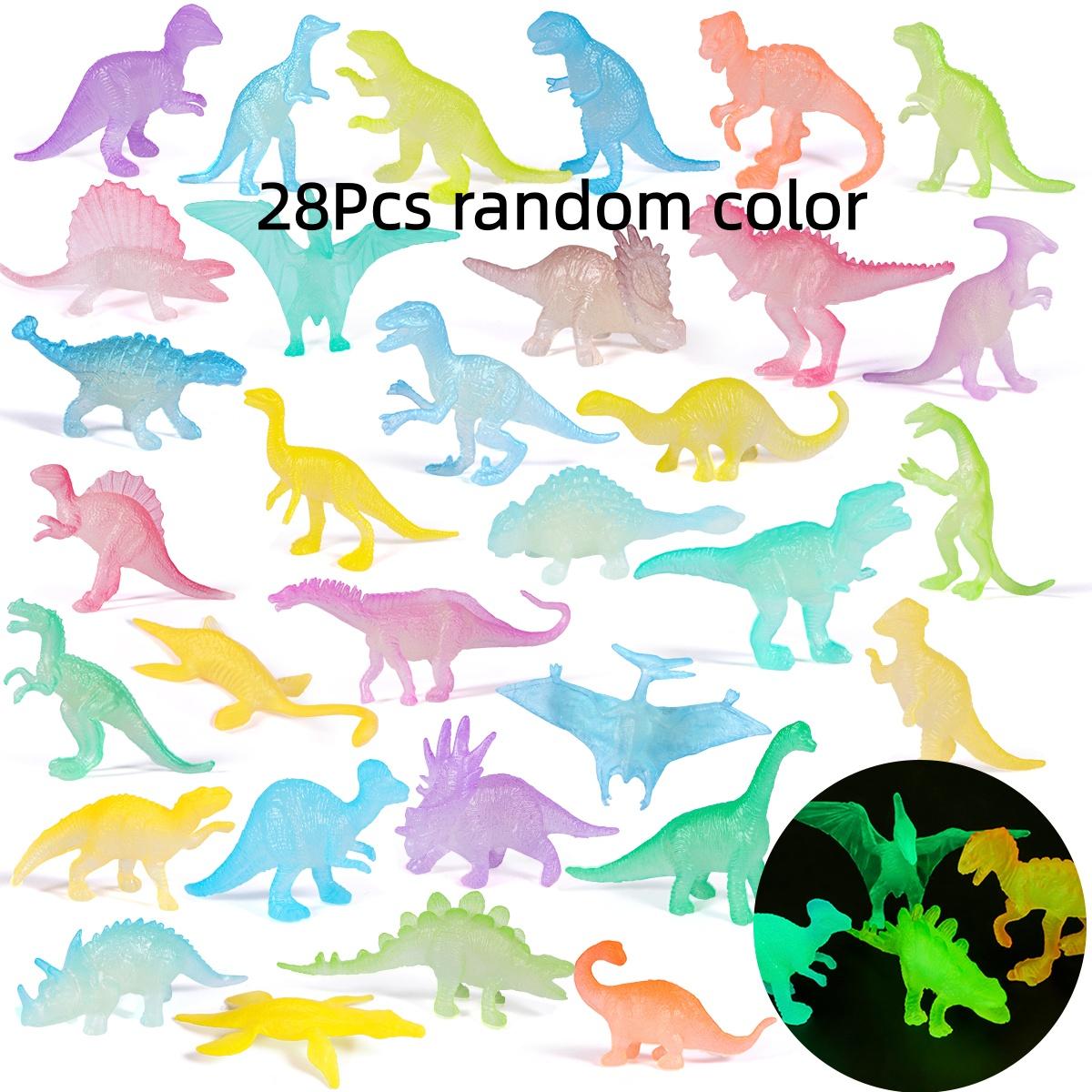 28 Stuks Glow-in-the-Dark Dinosaurus Speelgoed - Levendige Mini Lichtgevende Dinosauriërs, Ideaal voor Verjaardagsfeestjes Bedankjes Evenement Decoraties Cadeau