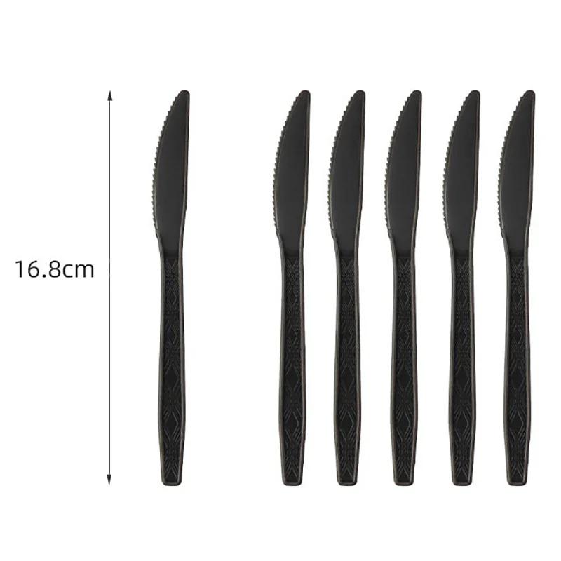Solid Black Theme Tableware Birthday Party Disposable Cutlery Paper Napkins Cups Plates Tablecloths Fork Spoon Party Decorations