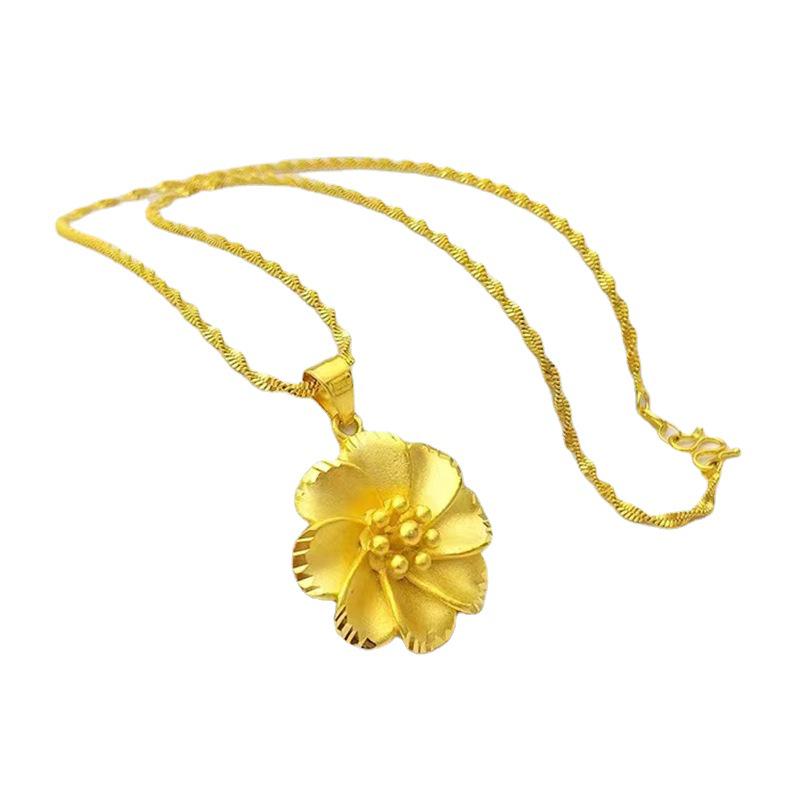 Colar Girassol: Corrente de Clavícula Dourada Ondulada Dupla com Pingente de Flor - Presente Perfeito de Qixi para Namorada