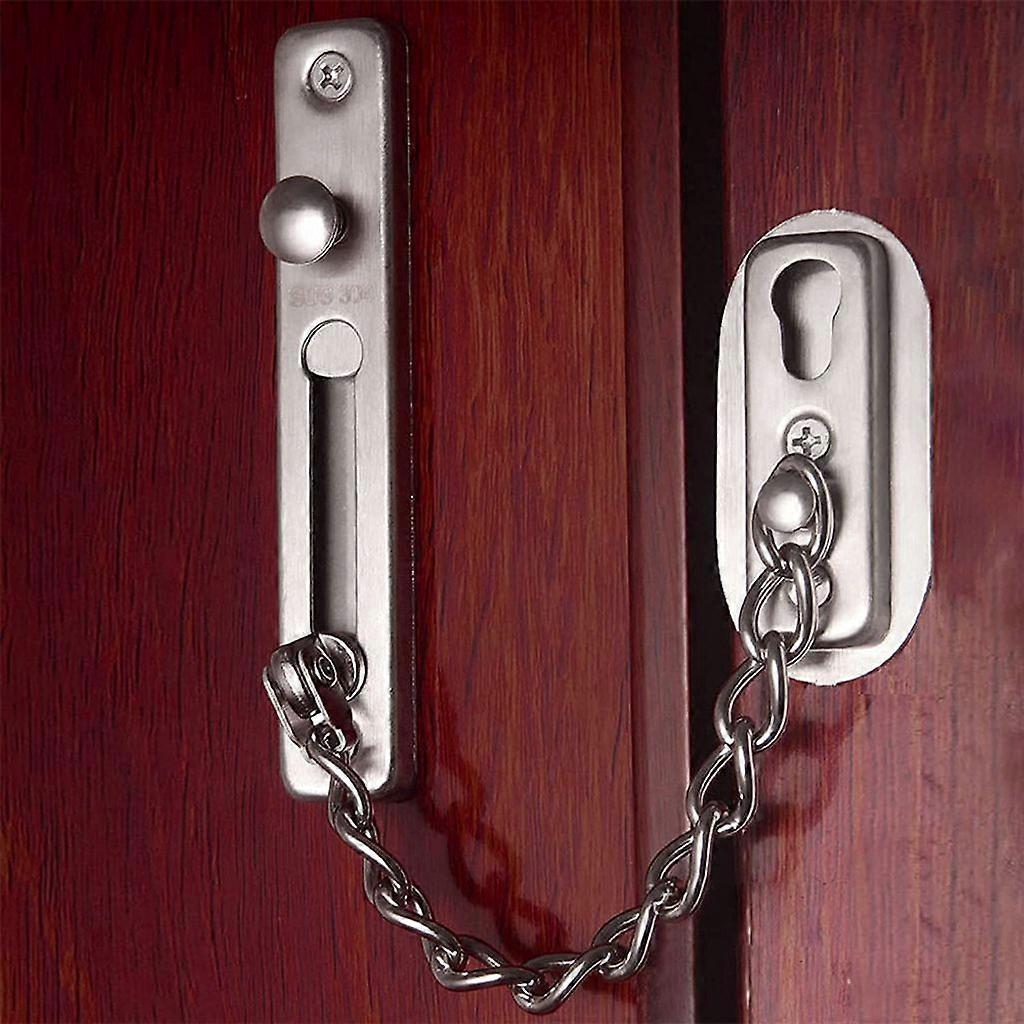 Stainless Steel Door Security Chain: Brushed, Anti-scratch, with Screws, Home/hotel