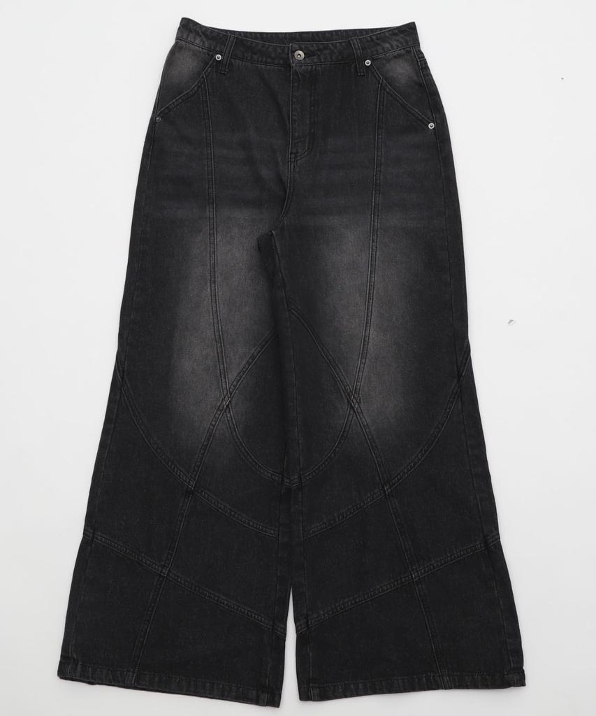 WEGO Switching Flare Denim Size Black for Streetwear and Outdoors Men's Pants, M, Denim,