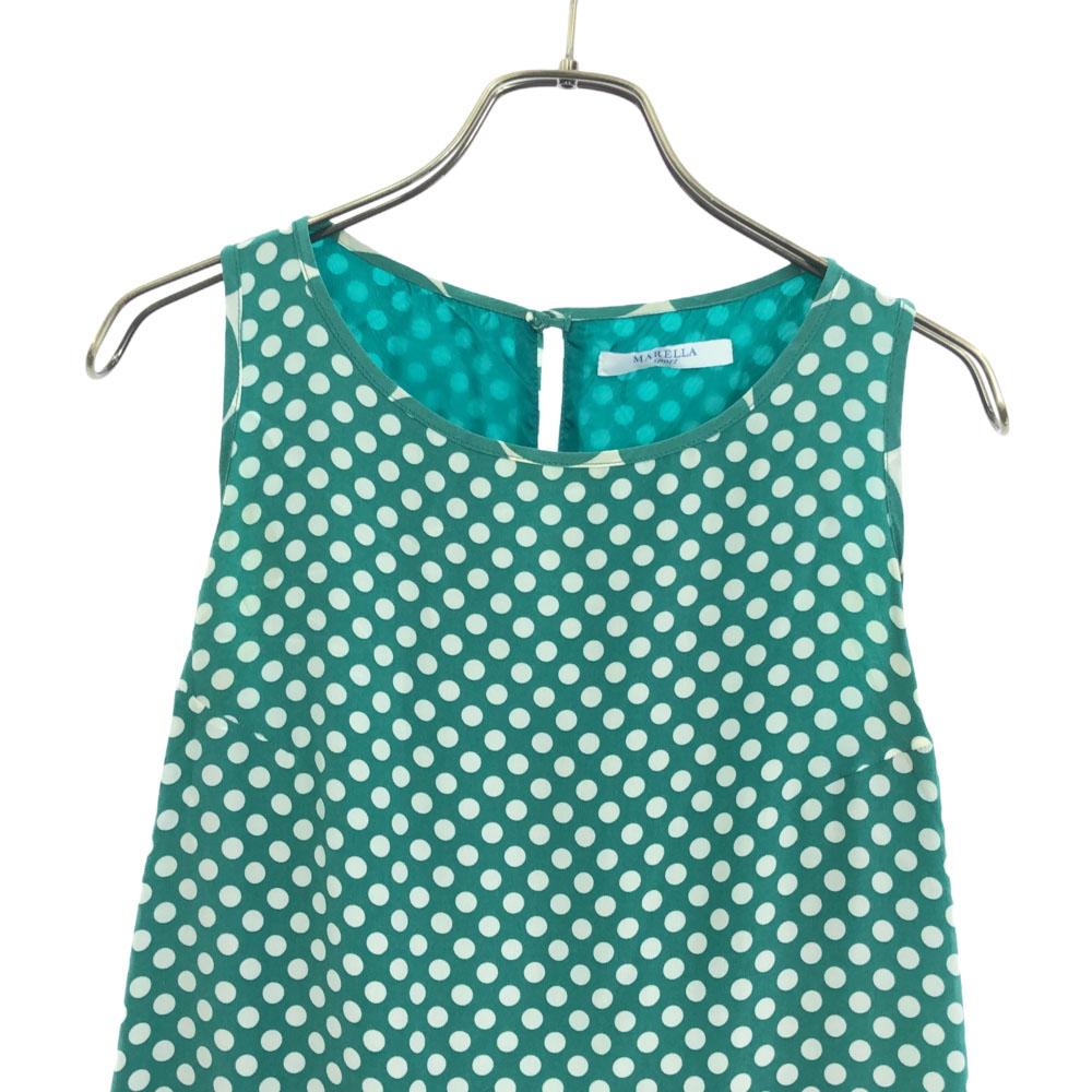 MARELLA SPORT Dot Pattern No Sleeve One Piece Green System Women Used