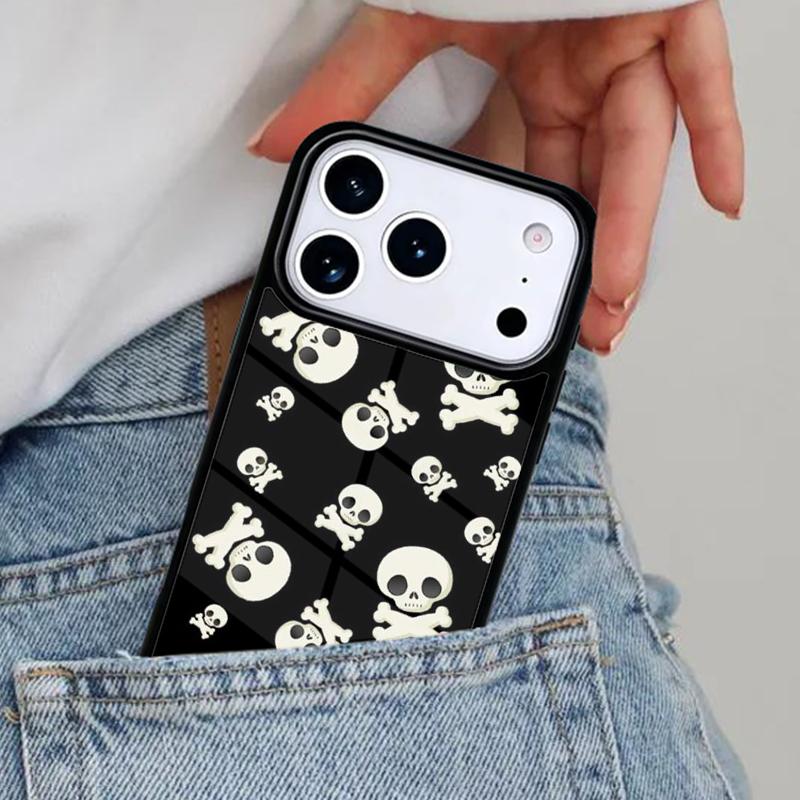 Skulls Bones Skeleton Phone Case for iPhone 17ProMax 12 13 14 15 16e 17 Pro Max Plus Air Cover