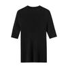 Elegant Fine-Spun Cashmere Mid-Sleeve Knit Turtleneck Pullover