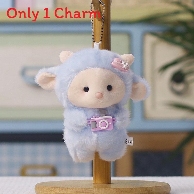 Cute Sheep Plush Toy With Short Pile Fabric Suitable For Bag Decoration And Gifts