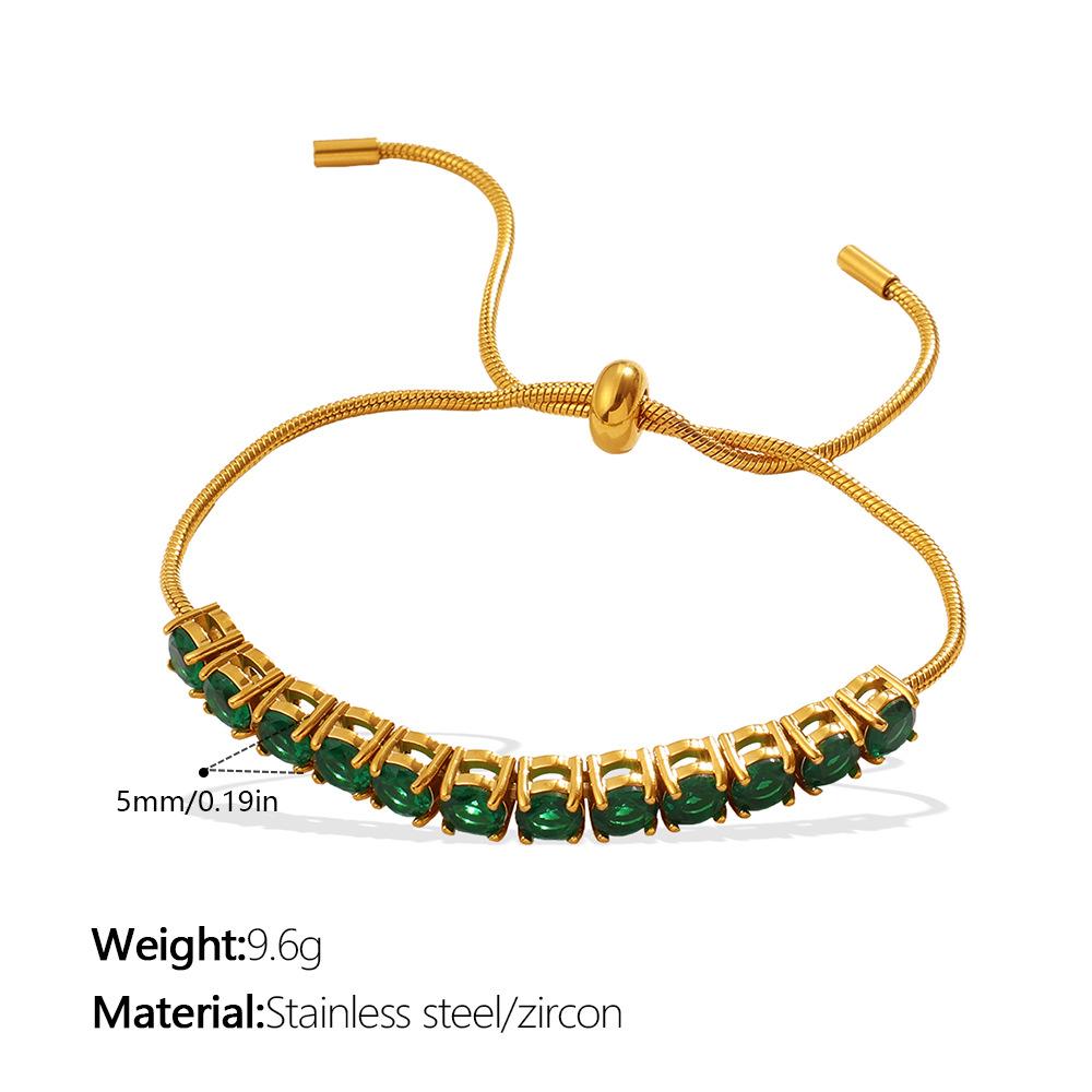 Stacked versatile gold drawstring bracelet exquisite shining adjustable diamond-encrusted jewelry