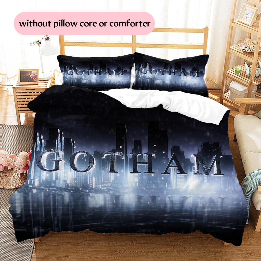 Gotham Dark Style Printed Bedding Set Duvet Cover Pillowcase No Filler, Soft Home Bedroom Decor, Perfect Gift for Fans.chl