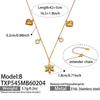 European American Fashion Zirconia Flower Heart Pendant Necklace, Bracelet, Earrings, Ring, and Bangle Set
