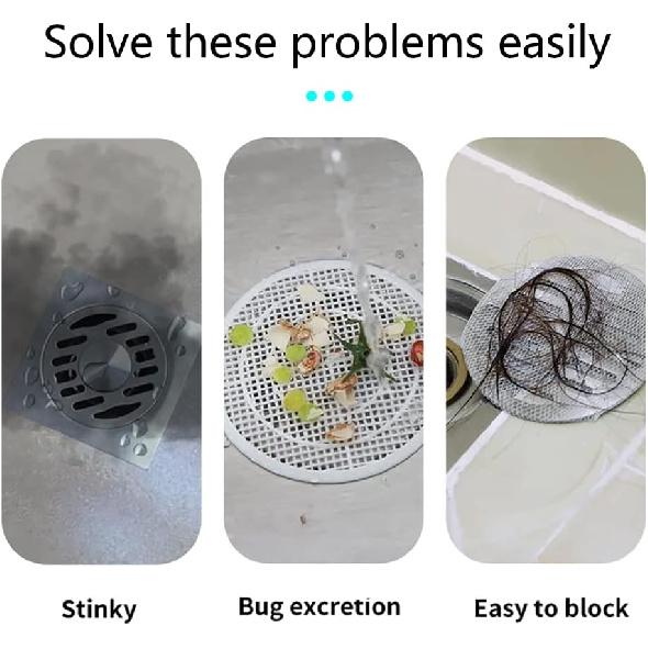 Silicone Tub Stopper Floor Drain Cover, 2 Pieces Sewer Anti-Odor Mat Deodorizing Drain Plugs for Kitchen, Bathroom and Laundry(5x5 Inch)