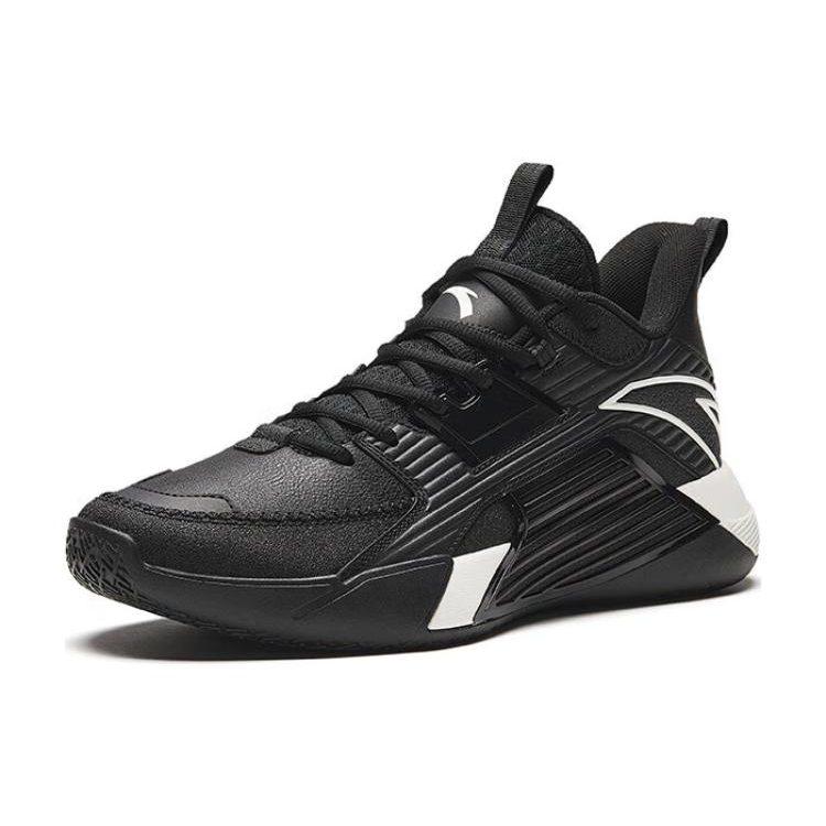Anta 3 Textile, Synthetic Leather, TPU Abrasion Resistant Breathable Mid Top Basketball Shoes Men's Black 112341604-3