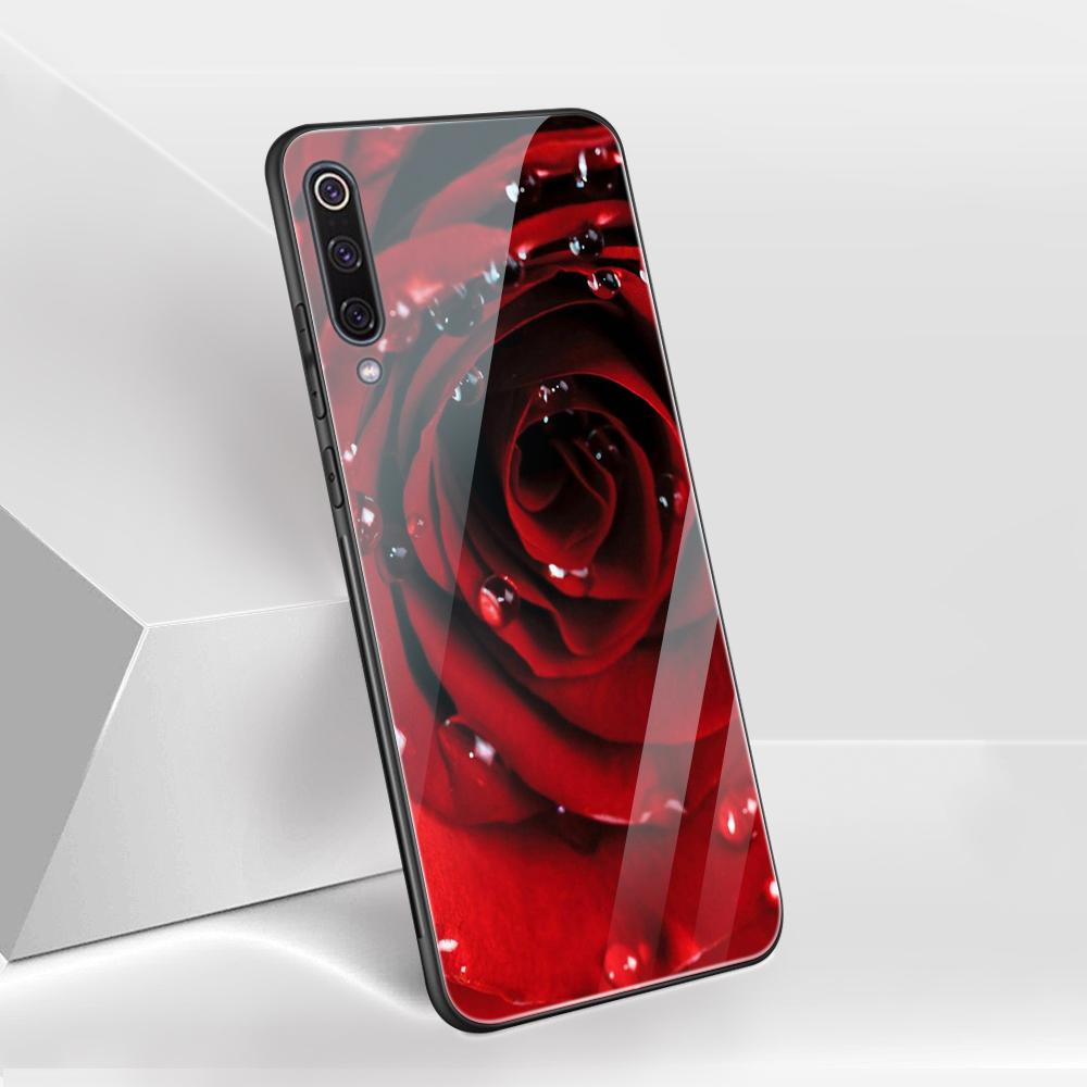 

Стеклянный чехол с цветком розы для Xiaomi Redmi Note 12 11 8 9 10 7 8A 10 9S 9C 10C Note 10 Pro 11T Pro Poco X3 F3 Mi 10 Pro Funda Capa Redmi Note 10 Pro 4G