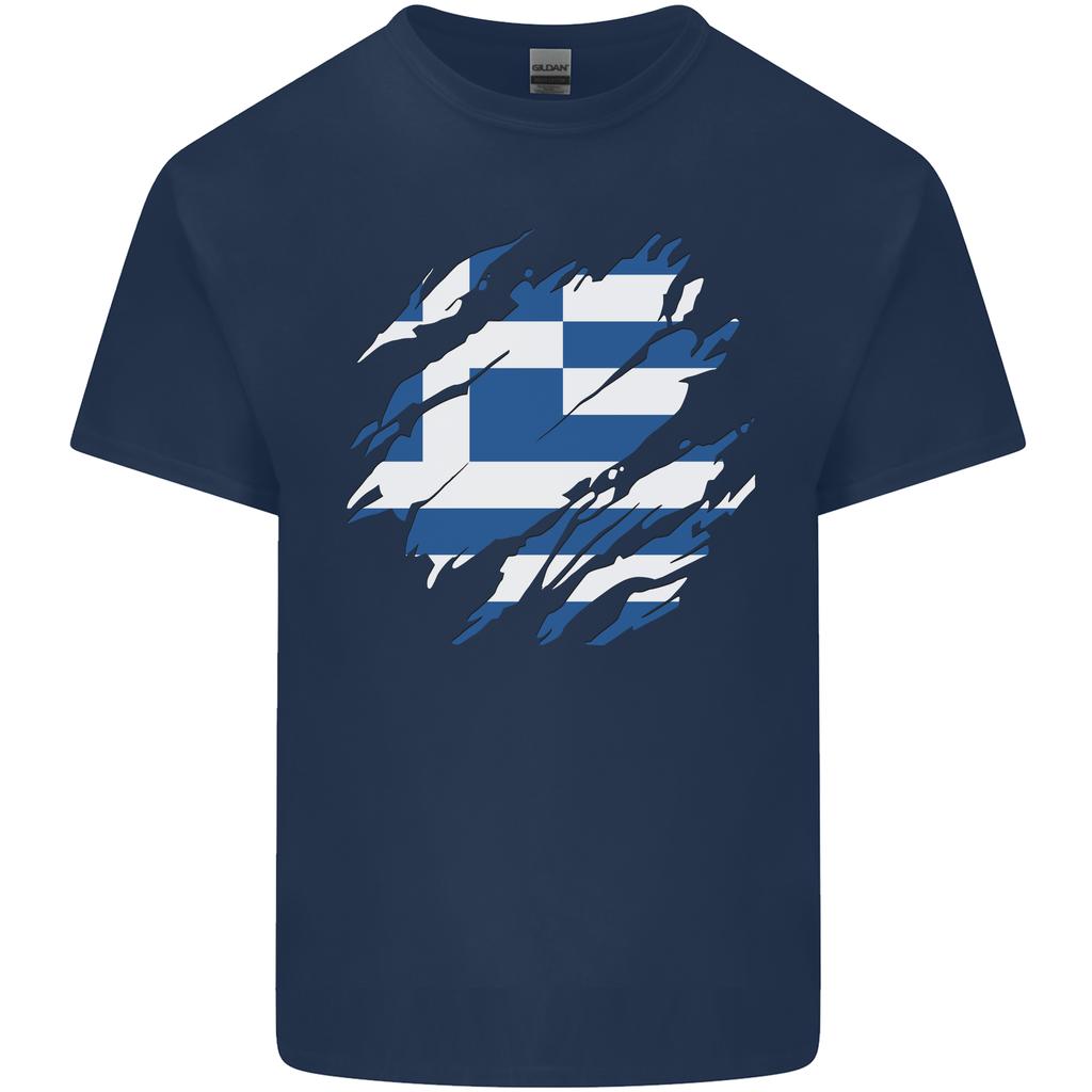 Torn Greece Flag Greek Day Football Unisexs Light Cotton Tshirt