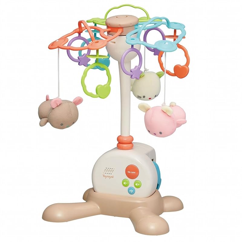 Toy Royal Relaxing Fluffy 3-Way Mobile (Folding Bed/Crib/Floor Standing) Hand Washable Automatic Shut-Off Timer for Babies