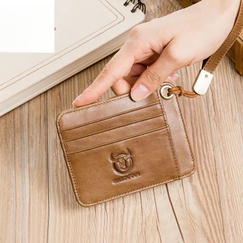 Men's card bag made of 100% genuine leather with multiple card slots, business card holder, bank credit card holder