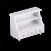Dollhouse Miniature Furniture White Wooden Cabinet Cupboard For 1:12 Dollhouse
