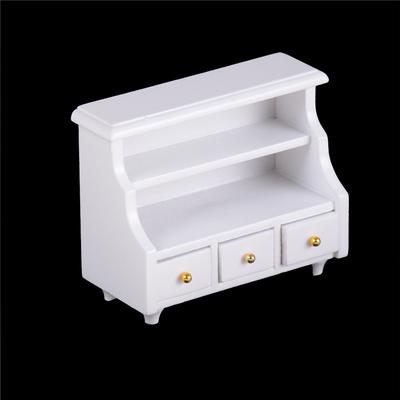 Puppenhaus Miniaturmöbel Weißer Holzschrank Schrank Für 1:12 Puppenhaus