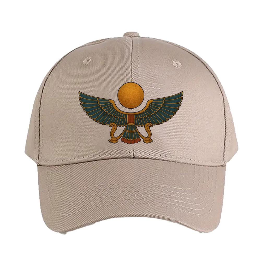 Ancient Egyptian Winged Sun Disk Symbol Woman Man Baseball Cap Adult Adjustable with Curved Brim Hiking Fishing Hat trucker cap