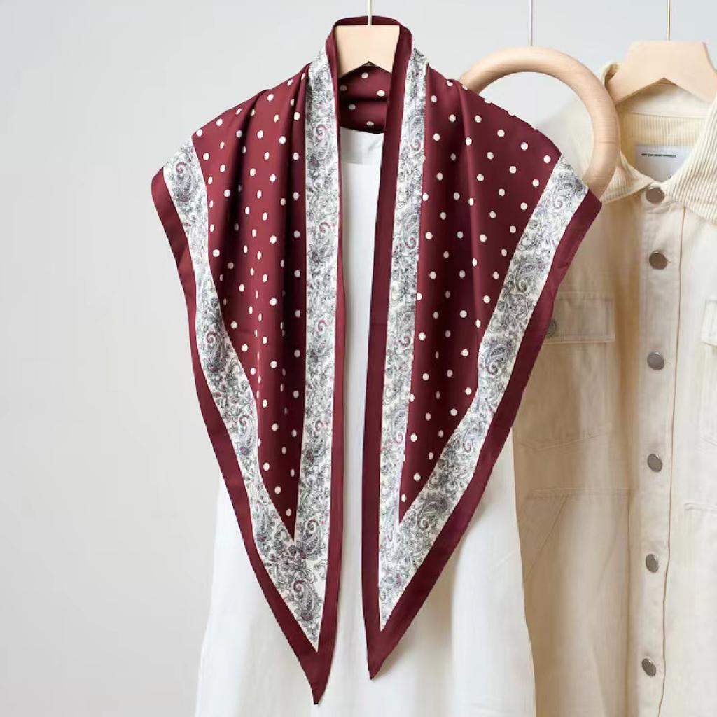 Waist Accessories Triangle Silk Scarf Waist Seal Women'S Decoration With Dress Waist Belt Accessories Scarf Vintage Polka Dots