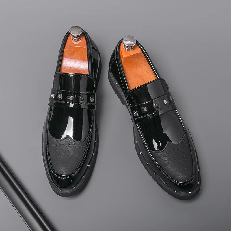 

New Classic Men Loafers Black Men One-foot Comfortable Fashionable Brand Small Leather Shoes Social Shoes Size 38-46 Men Shoes 38