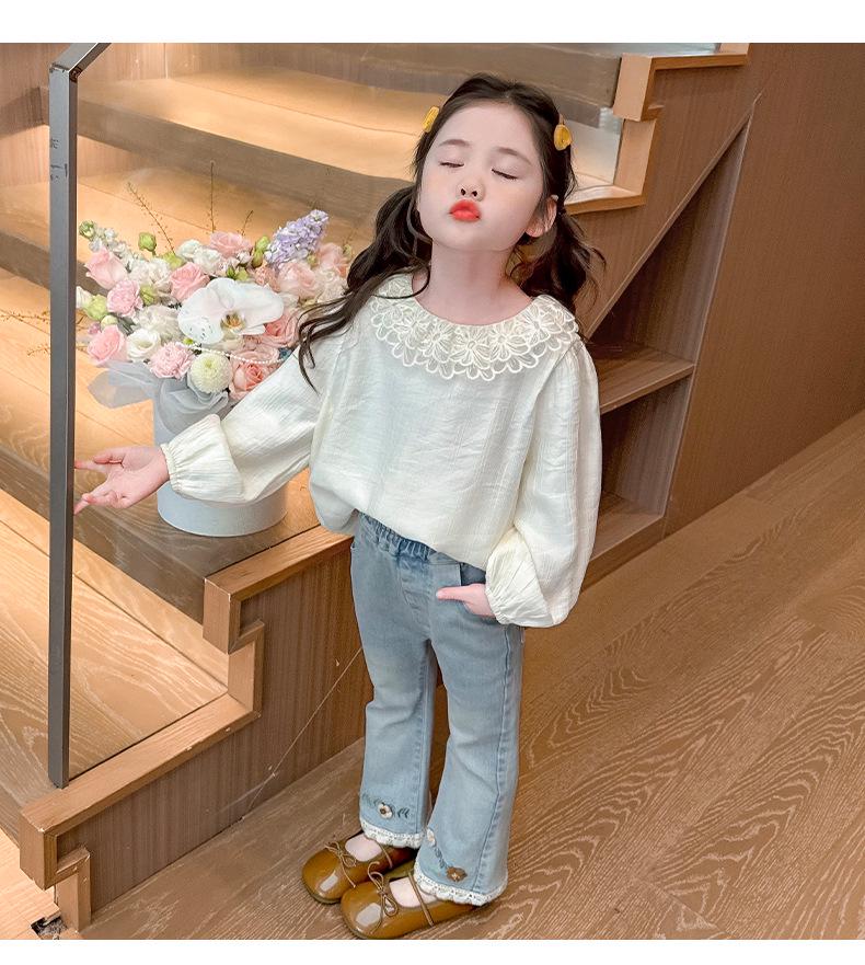 Girls' Spring & Autumn 2025 Flared Jeans: New Casual Trousers for Baby Girls