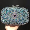 WHTUOHENG Crystal Evening Clutches Bags Multicolored Diamond Gold Metal Bag Hollow Out Luxury Designer Handbags Lady Girl Dinner