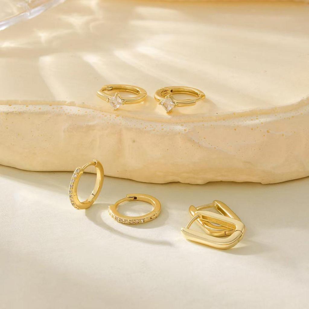 Minimalist Geometric U-Shaped Shiny Fashion Earrings