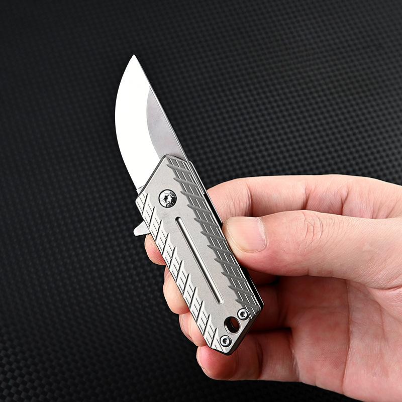 NEW Titanium Alloy Folding Knife D2 Blade Outdoor Camping Unboxing Portable High Hardness Kitchen Folding Knife
