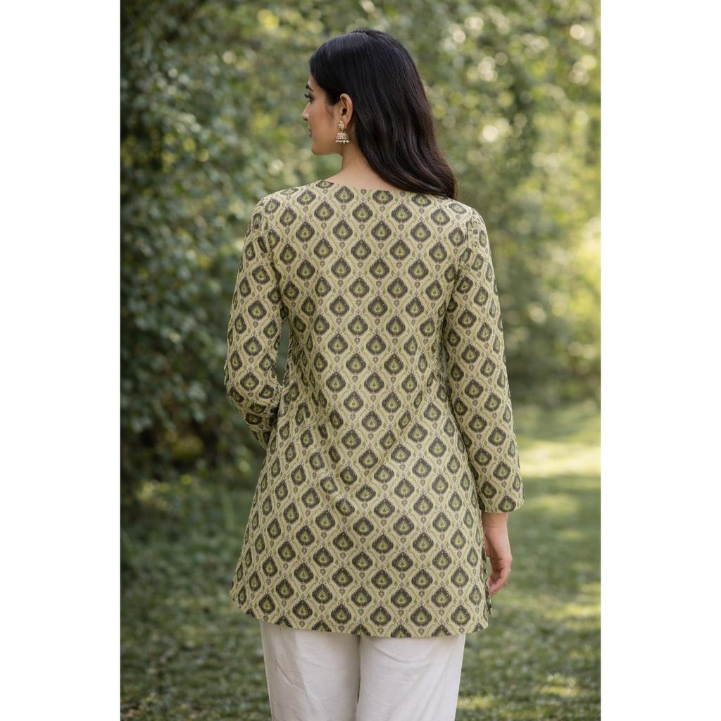 Women Bollywood Top Tunic Kurta Set Indian Casual Wear Short Kurti Set Dress