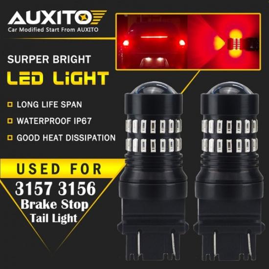 2X  3157 3156 Turn Signal Brake Tail Light Bulb Super Red LED 48H For GMC