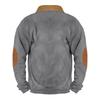 Men's Vintage High Neck Top Half Zip Sports Long Sleeve Sweater