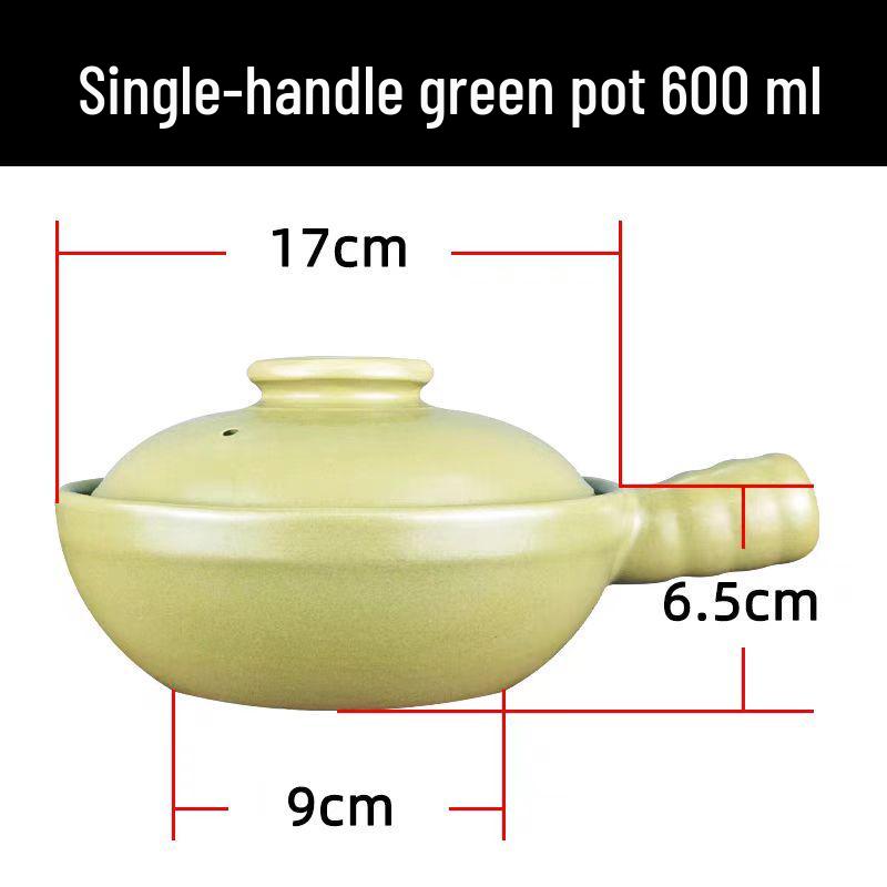 High-Temperature Resistant Unglazed Single-Handle Earthenware Clay Pot for Rice and Noodles