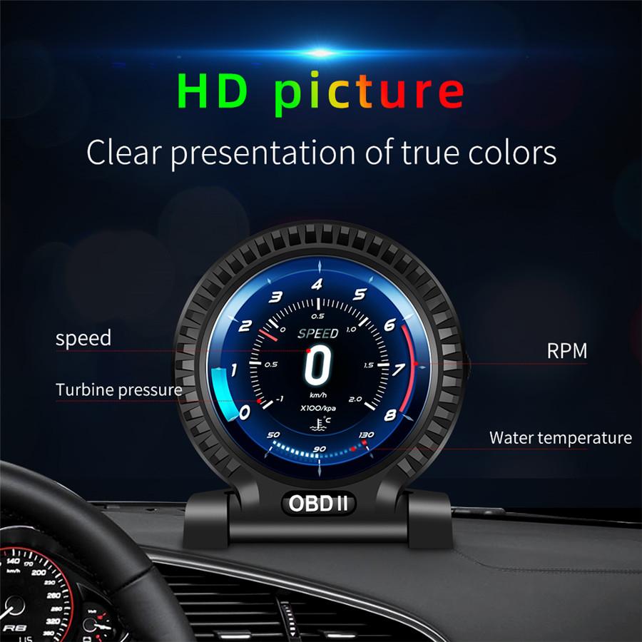 HUD Head-Up Display OBD2 Car Digital Multi Insrtument function Gauge Display Gau