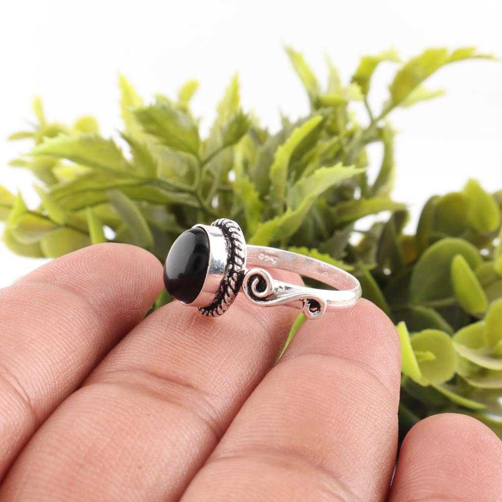 Black Tourmaline Ring Gemstone Jewelry, 925 Solid Sterling Silver Ring, Handmade Amazing Ring Jewelry