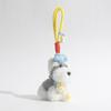 Adorable Schnauzer Flower Plush Keychain Bag Charm Gift