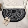 Nordic Semicircle Entrance Door Mat Geometry Bohemia Bathmat Soft Non -Slip Welcome Floor Mats White Black  Bedroom