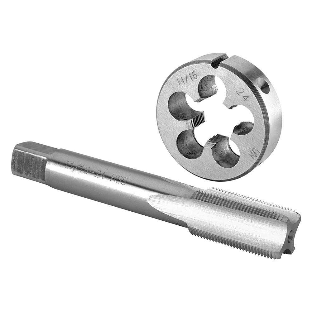 2pcs 11/16-24 UNEF Tap And Die Set Machine Thread Right Hand For Cast Iron Metalworking Workshop Processing Manual Tools Kit