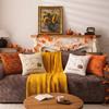 Pumpkin Decorative Pillowcase Beige Orange Seasonal Pillow Covers Cozy Square Pillow Case  Home Use