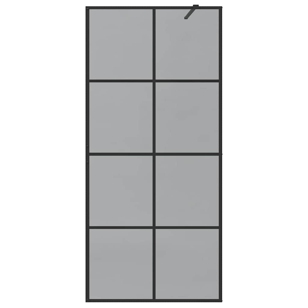 Walk In Shower Screen Black 90 X 195 Cm Tempered Glass