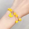 Cute Kids Glass Beaded Bracelet Princess Cartoon Crystal Flower Charm Bangle Handmade Jewelry Gift For Girls Students
