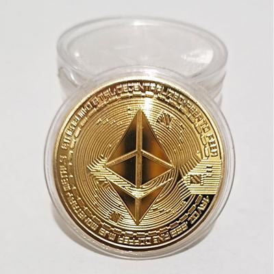 NEW Ethereum Bitcoin Virtual Coin Commemorative Medal Gold Plated Collection Coins Metal Handicrafts Home Office Decoration Gift