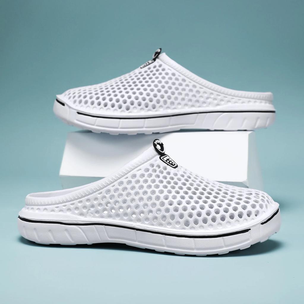 Men Shoes 2025 Beach Slippers Unisex Hollow Out Casual Women Beach Sandal Flip Flops Shoes Non-slip Size 36-45 Mens Slippers