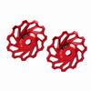 2 X CNC Alloy   Wheel Rear Derailleur Pulley For     Road Bike(red 11T)