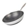 Panela Wok de Aço Inoxidável 316 Antiaderente Wok de Favo de Mel Grande Profunda Frigideira para Saltear com Cabo Compatível com Indução JT560