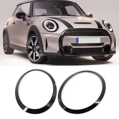 2 Peças Anel de Acabamento do Farol Preto Jato para MINI F55 F56 F57 13-17 51712355791 51712355798 Conjunto de Anéis de Decoração Esquerdo e Direito