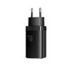 Ładowarka Sieciowa Usb-A Usb-C Gan 65W Z Kablem Usb-C 100W 1.2M - Czarna