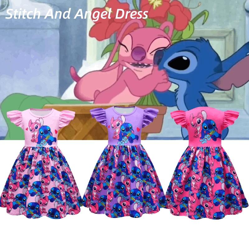 New Arrival Girls' Star Baby Stidi Dress A-line Dress With Flying Sleeves