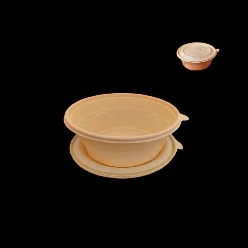 Одноразовый биоразлагаемый круглый контейнер для еды из кукурузного крахмала