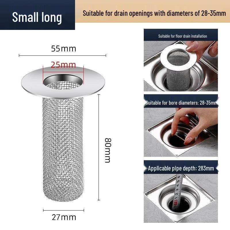 Universal Stainless Steel Hair Filter for Bathroom Floor Drain, Basin, Toilet, and Bathtub