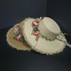 Summer French Big Brim Sun Hat Women's Fashion Ins Seaside Sun Protection Straw Hat Pastoral Flowers Show Face Small Sun Hat