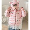 Foreign Style Winter Baby Girl Thickened Short Cotton-padded Jacket Girls' Warm Cotton-padded Clothes Children's Autumn Pink Tie Dye Printing Coats